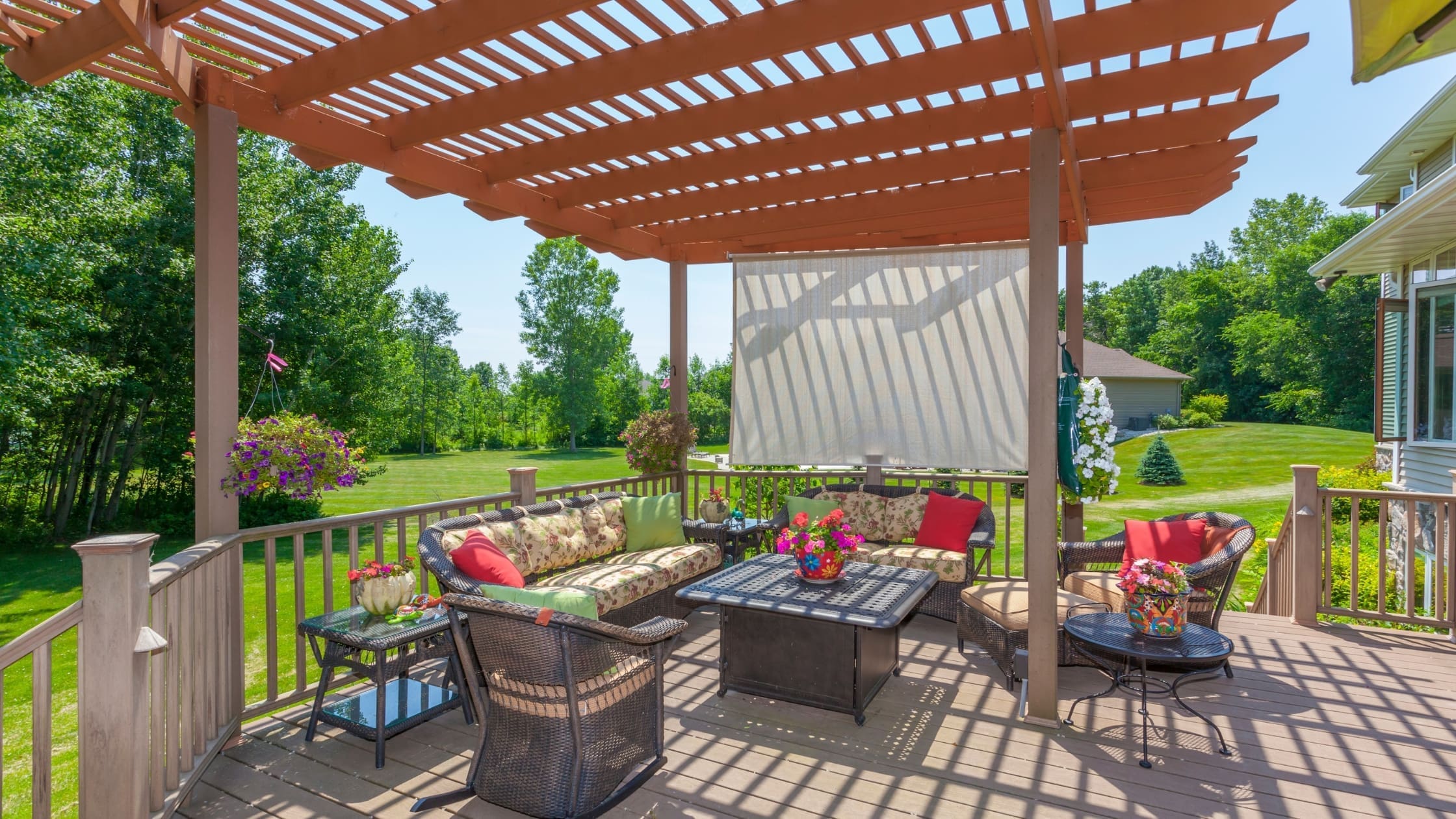 garden decking with a pergola