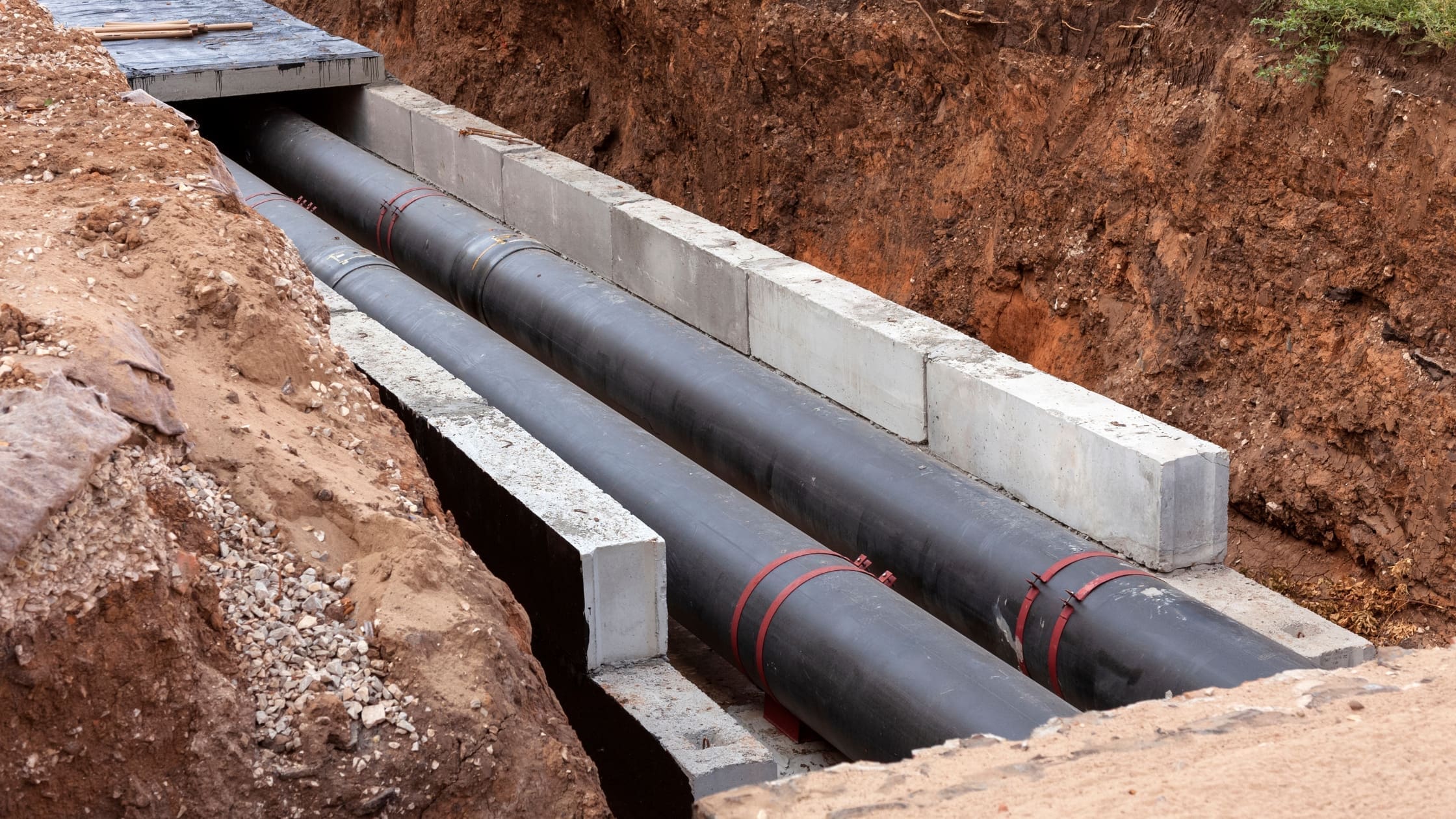 Groundworks and Landscaping – Whats the Difference (Blog Banner) groundworks showing draining pipes